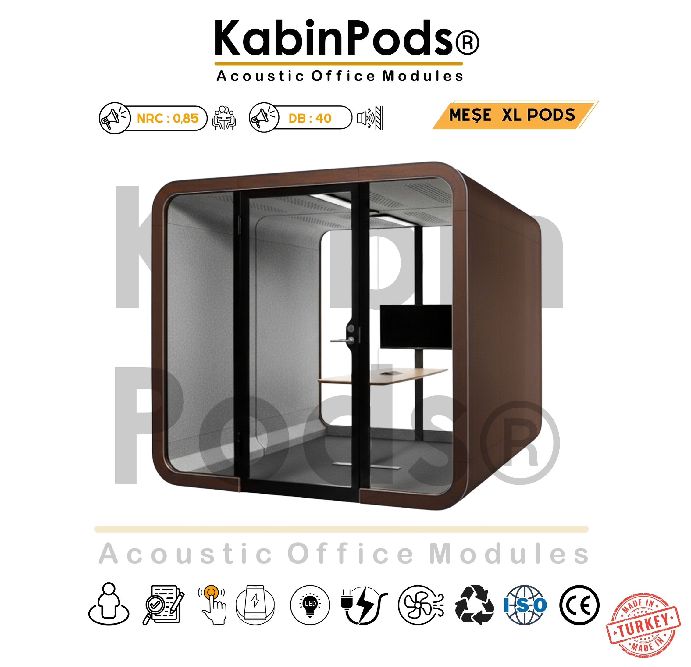 Çalışma Kabini Kullanım Alanları - Çalışma Kabini WorkPod WP-187 4-6-8 Kişilik Ses Yalıtımlı Kabin